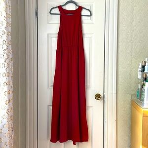 High Neck Silky Maxi Dress